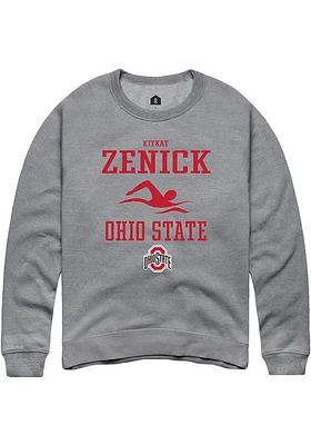 KitKat Zenick  Rally Ohio State Buckeyes Mens Graphite NIL Sport Icon Long Sleeve Crew Sweatshirt