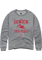 KitKat Zenick  Rally Ohio State Buckeyes Mens Graphite NIL Sport Icon Long Sleeve Crew Sweatshirt