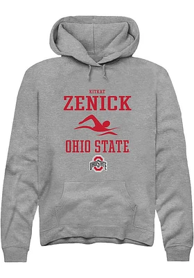 KitKat Zenick  Rally Ohio State Buckeyes Mens Graphite NIL Sport Icon Long Sleeve Hoodie