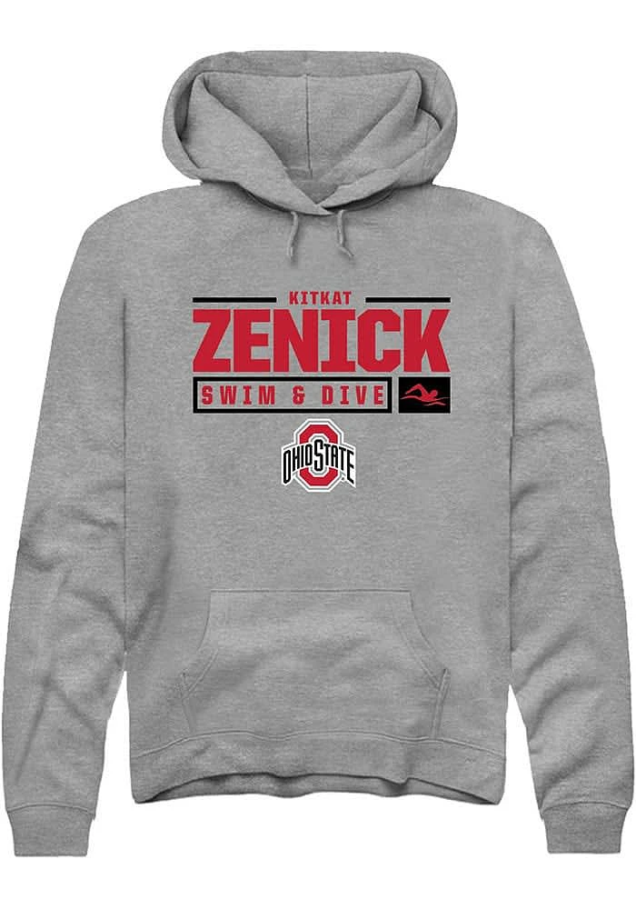 KitKat Zenick Rally Ohio State Buckeyes Mens Graphite NIL Stacked Box Long Sleeve Hoodie