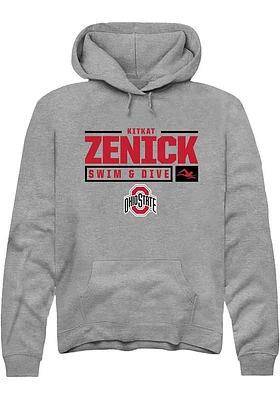 KitKat Zenick  Rally Ohio State Buckeyes Mens Graphite NIL Stacked Box Long Sleeve Hoodie