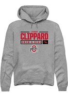 Lauren Clippard  Rally Ohio State Buckeyes Mens Graphite NIL Stacked Box Long Sleeve Hoodie