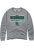 Emry McDonough  Rally Baylor Bears Mens Graphite NIL Stacked Box Long Sleeve Crew Sweatshirt