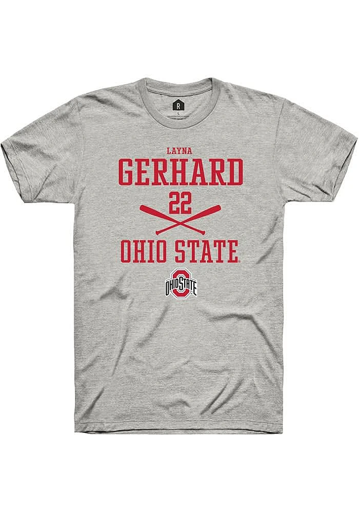 Layna Gerhard  Ohio State Buckeyes Ash Rally NIL Sport Icon Short Sleeve T Shirt