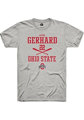 Layna Gerhard  Ohio State Buckeyes Ash Rally NIL Sport Icon Short Sleeve T Shirt
