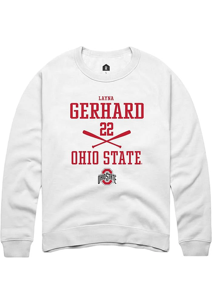 Layna Gerhard Rally Ohio State Buckeyes Mens NIL Sport Icon Long Sleeve Crew Sweatshirt