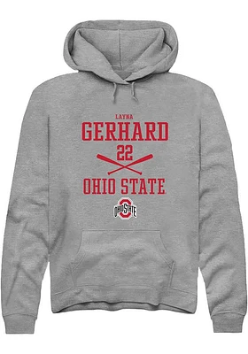 Layna Gerhard  Rally Ohio State Buckeyes Mens Graphite NIL Sport Icon Long Sleeve Hoodie