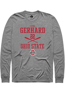 Layna Gerhard  Ohio State Buckeyes Graphite Rally NIL Sport Icon Long Sleeve T Shirt