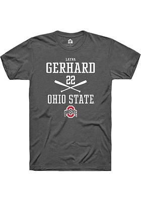 Layna Gerhard  Ohio State Buckeyes Dark Grey Rally NIL Sport Icon Short Sleeve T Shirt