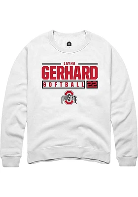 Layna Gerhard Rally Ohio State Buckeyes Mens NIL Stacked Box Long Sleeve Crew Sweatshirt
