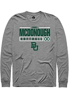 Emry McDonough  Baylor Bears Graphite Rally NIL Stacked Box Long Sleeve T Shirt