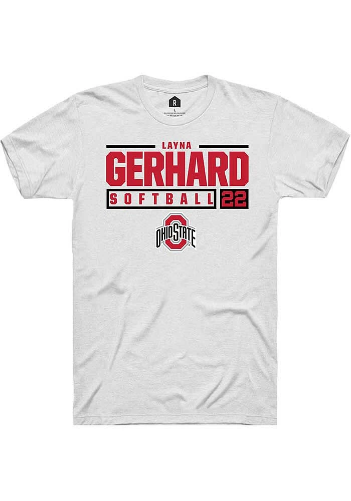 Layna Gerhard Ohio State Buckeyes Rally NIL Stacked Box Short Sleeve T Shirt