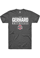Layna Gerhard  Ohio State Buckeyes Dark Grey Rally NIL Stacked Box Short Sleeve T Shirt
