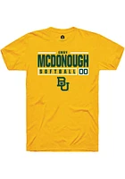 Emry McDonough  Baylor Bears Gold Rally NIL Stacked Box Short Sleeve T Shirt