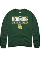Emry McDonough  Rally Baylor Bears Mens Green NIL Stacked Box Long Sleeve Crew Sweatshirt