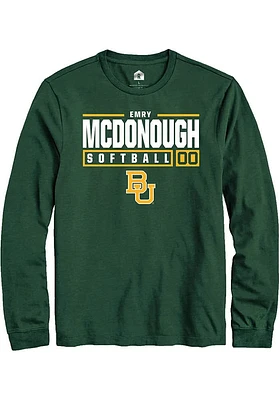 Emry McDonough  Baylor Bears Green Rally NIL Stacked Box Long Sleeve T Shirt