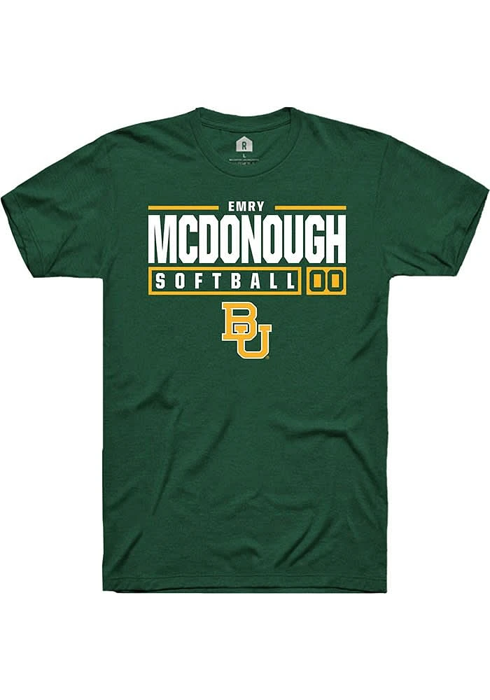 Emry McDonough  Baylor Bears Green Rally NIL Stacked Box Short Sleeve T Shirt