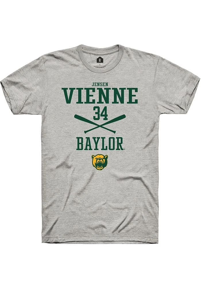 Jensen Vienne Baylor Bears Ash Rally NIL Sport Icon Short Sleeve T Shirt
