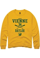 Jensen Vienne  Rally Baylor Bears Mens Gold NIL Sport Icon Long Sleeve Crew Sweatshirt