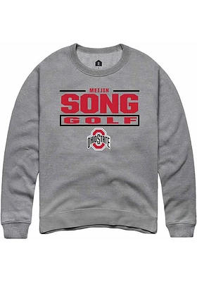 Meijin Song  Rally Ohio State Buckeyes Mens Graphite NIL Stacked Box Long Sleeve Crew Sweatshirt