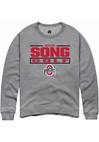 Meijin Song  Rally Ohio State Buckeyes Mens Graphite NIL Stacked Box Long Sleeve Crew Sweatshirt