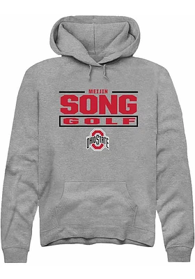 Meijin Song  Rally Ohio State Buckeyes Mens Graphite NIL Stacked Box Long Sleeve Hoodie