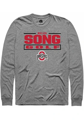Meijin Song  Ohio State Buckeyes Graphite Rally NIL Stacked Box Long Sleeve T Shirt