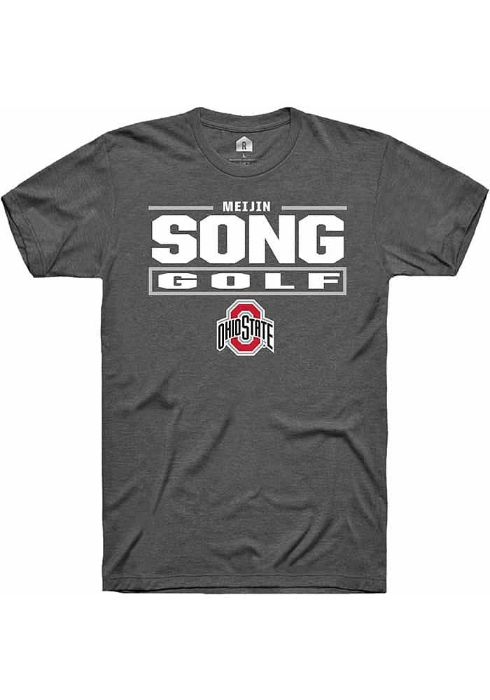 Meijin Song Ohio State Buckeyes Dark Grey Rally NIL Stacked Box Short Sleeve T Shirt