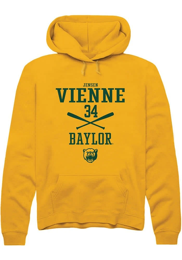 Jensen Vienne Rally Baylor Bears Mens Gold NIL Sport Icon Long Sleeve Hoodie