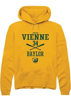 Jensen Vienne  Rally Baylor Bears Mens Gold NIL Sport Icon Long Sleeve Hoodie