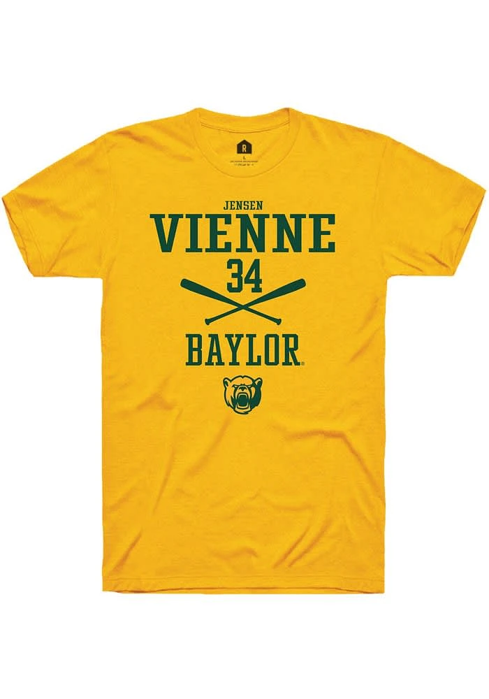 Jensen Vienne Baylor Bears Gold Rally NIL Sport Icon Short Sleeve T Shirt