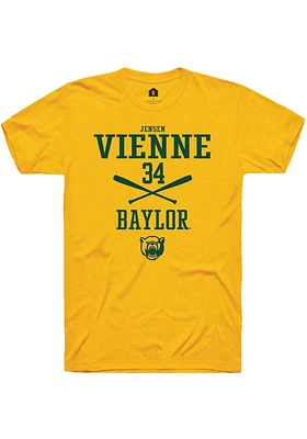 Jensen Vienne  Baylor Bears Gold Rally NIL Sport Icon Short Sleeve T Shirt