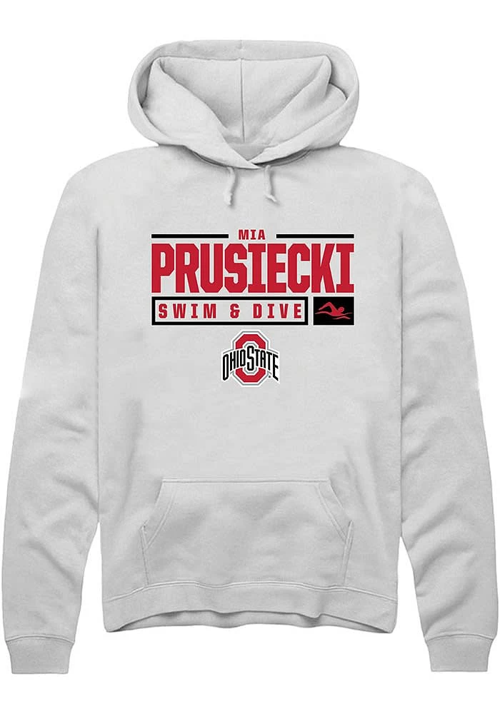 Mia Prusiecki Rally Ohio State Buckeyes Mens NIL Stacked Box Long Sleeve Hoodie