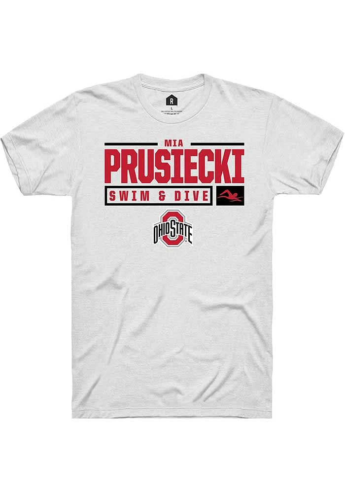 Mia Prusiecki Ohio State Buckeyes Rally NIL Stacked Box Short Sleeve T Shirt