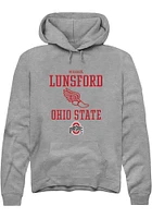 Michael Lunsford  Rally Ohio State Buckeyes Mens Graphite NIL Sport Icon Long Sleeve Hoodie