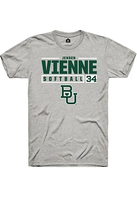 Jensen Vienne  Baylor Bears Ash Rally NIL Stacked Box Short Sleeve T Shirt