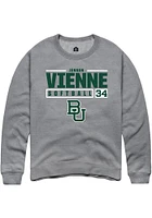 Jensen Vienne  Rally Baylor Bears Mens Graphite NIL Stacked Box Long Sleeve Crew Sweatshirt