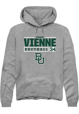 Jensen Vienne  Rally Baylor Bears Mens Graphite NIL Stacked Box Long Sleeve Hoodie