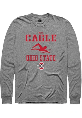 Nell Cagle  Ohio State Buckeyes Graphite Rally NIL Sport Icon Long Sleeve T Shirt