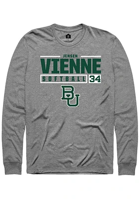 Jensen Vienne  Baylor Bears Graphite Rally NIL Stacked Box Long Sleeve T Shirt