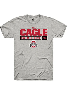 Nell Cagle  Ohio State Buckeyes Ash Rally NIL Stacked Box Short Sleeve T Shirt