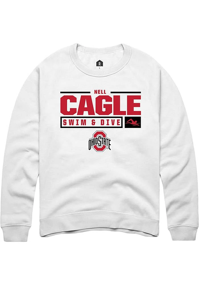 Nell Cagle Rally Ohio State Buckeyes Mens NIL Stacked Box Long Sleeve Crew Sweatshirt