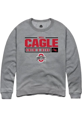 Nell Cagle  Rally Ohio State Buckeyes Mens Graphite NIL Stacked Box Long Sleeve Crew Sweatshirt