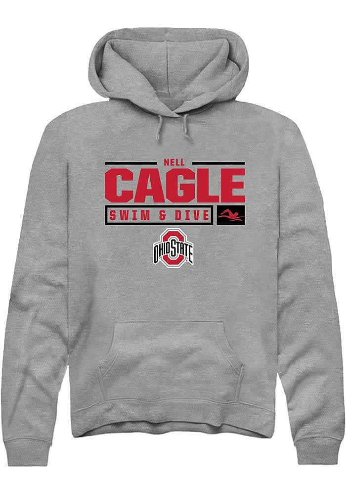 Nell Cagle Rally Ohio State Buckeyes Mens Graphite NIL Stacked Box Long Sleeve Hoodie