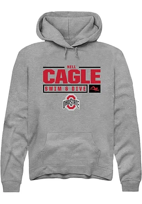 Nell Cagle  Rally Ohio State Buckeyes Mens Graphite NIL Stacked Box Long Sleeve Hoodie
