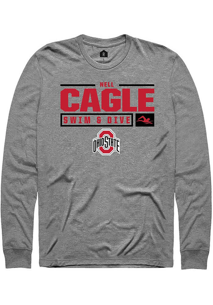 Nell Cagle Ohio State Buckeyes Graphite Rally NIL Stacked Box Long Sleeve T Shirt