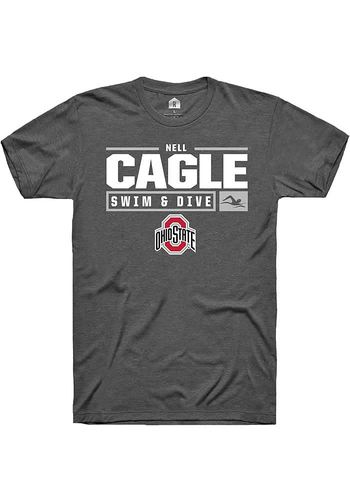 Nell Cagle Ohio State Buckeyes Dark Grey Rally NIL Stacked Box Short Sleeve T Shirt