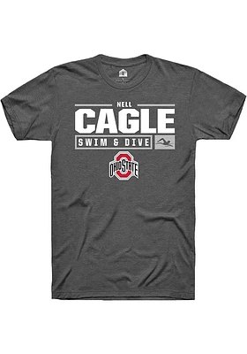 Nell Cagle  Ohio State Buckeyes Dark Grey Rally NIL Stacked Box Short Sleeve T Shirt