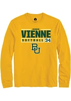 Jensen Vienne  Baylor Bears Gold Rally NIL Stacked Box Long Sleeve T Shirt