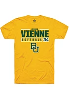Jensen Vienne  Baylor Bears Gold Rally NIL Stacked Box Short Sleeve T Shirt